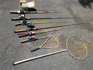 lot 141 image: Fishing Rods, Reels, Nets