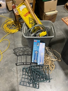 lot 38 image: Assorted Hand Tools and Hardware with Tote