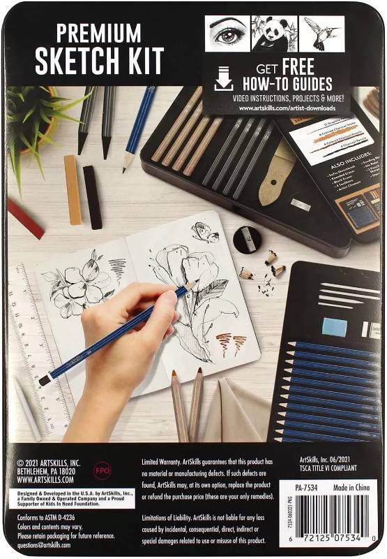 lot 457 image: NEW ArtSkills Assorted Premium Sketching and Drawing Kit, 39 Pieces