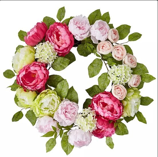 lot 276 image: NEW Members Mark 26 Spring Wreath (Peony)