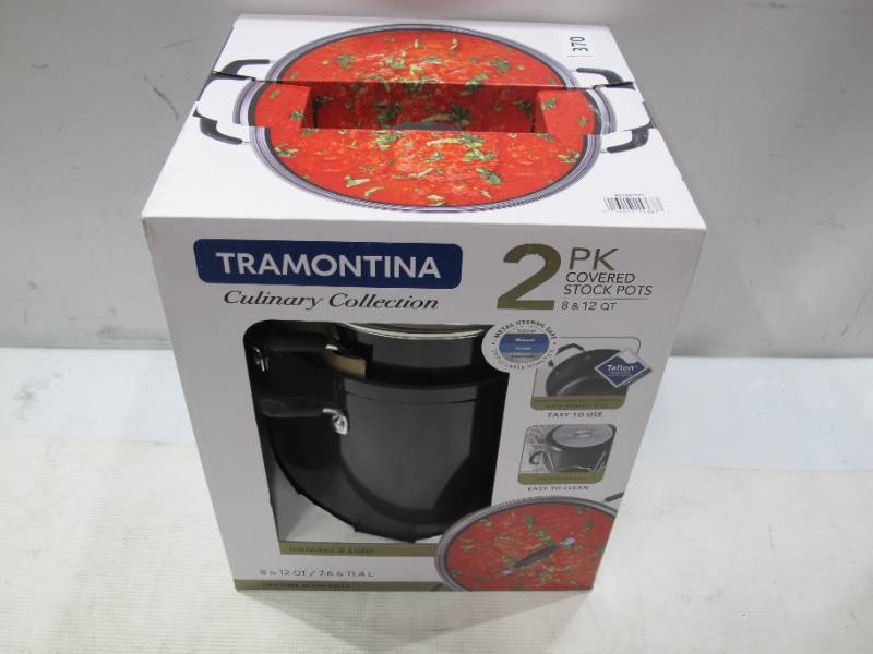 Tramontina, 2 Pk Culinary Collection Nonstick Stock Pots w Lids, 8 Qt + 12  Qt