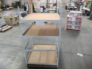 lot 209 image: Adjustable White Metal Frame Built to Fit Onto Pallets - Perfect for Projects