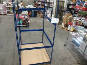 lot 213 image: Adjustable Blue Metal Frame Built Fit Onto Pallets - Perfect for Projects
