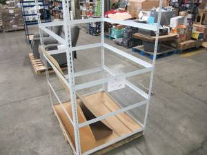 lot 225 image: Adjustable White Metal Frame Built Fit Onto Pallets - Perfect for Projects