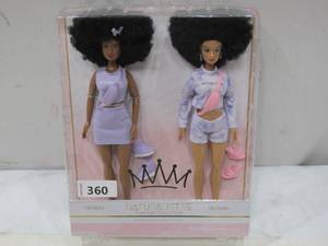 lot 360 image: NEW Naturalistas Im Peety & Im Penny African American Fashion Dolls 2 Pack