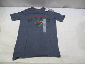 lot 364 image: NEW Minnesota Wild NHL Mens Short Sleeve Hockey T-Shirt - Navy, XL