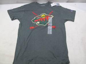 lot 379 image: NEW Champions Minnesota Wild NHL Short Sleeve Mens T-Shirt - Small - Green