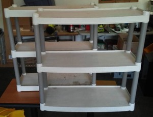 lot 25 image: 3 Shelf Units (2) Plastic