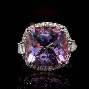 lot 6 image: DESIGNER EFFY 6.39 Carat Pink Amethyst & Diamond Halo Ring in 14k Rose Gold - Original Tag Attached $2,874 Retail Tag Attached VIDEO