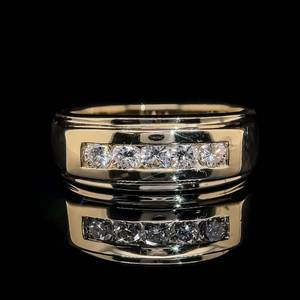 lot 11 image: Mens 0.75 Carat Diamond Channel Band Ring in 14k Yellow Gold - Newly Polished, Excellent Condition, Well Made, Solid & Heavy 12.30 Grams $3,950 Retail VIDEO