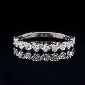 lot 35 image: 14 CARAT Round Brilliant Cut Diamond Heart Bezel Setting w Illusion Miracle Anniversary Style Ring in White Gold $1,470 Retail