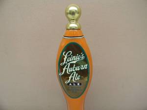 lot 19 image: VINTAGE LEINIES AUBURN ALE TAP HANDLE WBASE - NICE - GREAT PIECE - APPROX 12 - SEE PICTURES