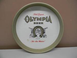 lot 33 image: VINTAGE OLYMPIA BEER Metal Beer Tray - NICE - GREAT PIECE - APPROX 13 - SEE PICTURES