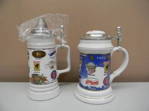 lot 38 image: RARE - VINTAGE 1994 & 1995 SMALL BREWERIES OF WISCONSIN STEINS - LIMITED EDITION OF 25 - 4TH EDITION & 5TH EDITION - NICE - RARE GREAT SET - SEE PICTURES