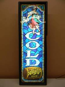 lot 40 image: VINTAGE 1984 Cold Blatz Beer Vertical Lighted Sign, Valerie Girl - WORKS - RARE FANTASTIC PIECE - APPROX 11 By 30 - SEE PICTURES