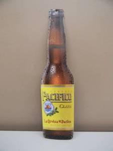 lot 45 image: VINTAGE PACIFICO CLARA CERVEZA BOTTLE TIN SIGN - NICE - GREAT PIECE - APPROX 6 By 22 - SEE PICTURES