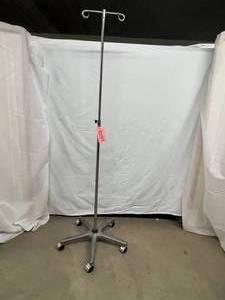 lot 51 image: Height Adjustable 2-Ram Hook I.V. Pole