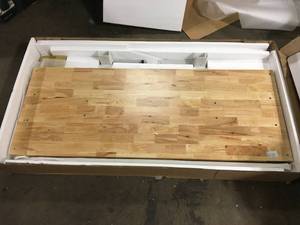 Husky 62 in. Adjustable Height Work Table in White   Customer Returns See Pictures