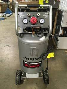 Husky 20 Gal. Vertical Electric-Powered Silent Air Compressor Customer Returns See Pictures