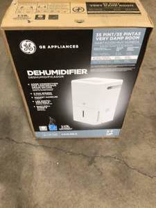 lot 25 image: GE 35 pt. Dehumidifier with Smart Dry for Bedroom, Basement or Very Damp Rooms up to 3000 sq. ft. in White, ENERGY STAR Customer Returns See Pictures