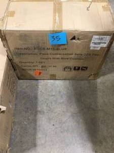 lot 35B image: Joyside 2 Piece Patio Wicker Outdoor Lounge Chair with Blue Cushions ftcs-m15-blue customer Return review pictures