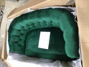 lot 39 image: Noble House Milani 51.5 in. Emerald Solid Velvet 2-Seats Loveseats with Armrests  Customer Returns See Pictures