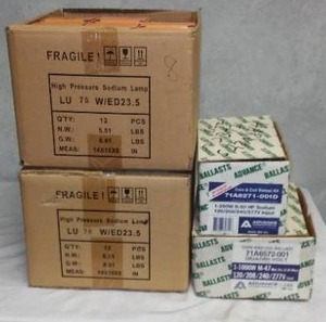 lot 112 image: Advance Ballasts and Light Bulbs