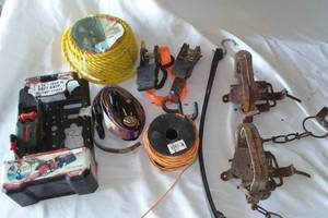 lot 213 image: Misc. items. Rope, Wire, Traps, .
