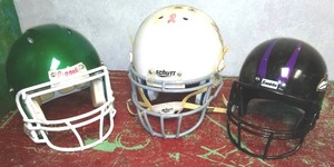 lot 261 image: Foot Ball Helmets, (3)