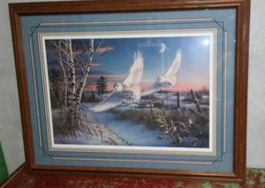 lot 182A image: CRESCENDO Snowy Owls Numbered Print.