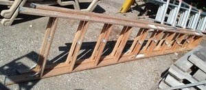 lot 65 image: 10 ft. Wood Ladder W Paint Tray.