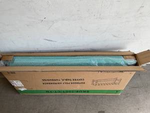 lot 34 image: Westin Outdoor Addison Turquoise Poly Plastic Outdoor Coffee Table