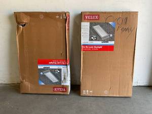 lot 157 image: Lot of Two Velux 30.06 in x 54.44 in Fixed Deck-Mount Skylight with Laminated Low-E3 Glass