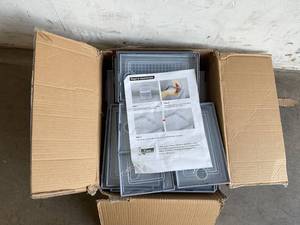 lot 162 image: Kuject 12 PC Gray Shoe Organizer Storage Boxes