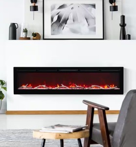 lot 37 image: Edyo Living 72 in. Black Wall Mount and Recessed Electric Fireplace