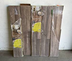 lot 105 image: LOT OF FIVE Cases of TrafficMaster Grey Oak 7 mm T x 8 in. W Laminate Wood Flooring