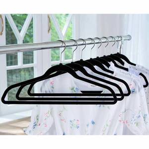 lot 3 image: Space Saving Non Slip Hangers, 50 Pack, Black