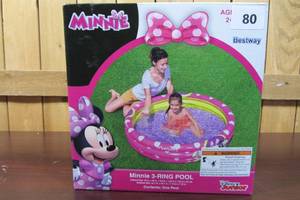 lot 80 image: Disney Junior Minnie Mouse 3-Ring Pool 48 x 48 x 9.8 Ages 2 & Up Quick Set