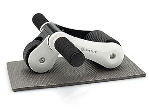 lot 101 image: LiveFit Non-Slip Portable Fitness Ab Roller w Knee Pad