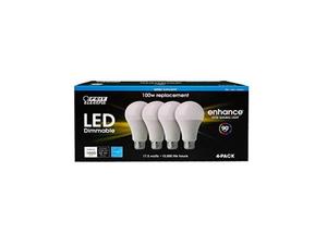 lot 103 image: Feit Dimmable LED 5000k Daylight 4pack 100w Replacement 17.5w
