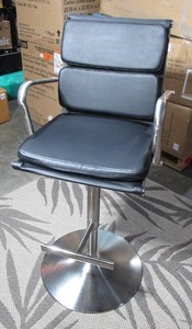 lot 36 image: Black Faux Leather Bar Stool