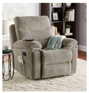 lot 6 image: Rocking Recliner with Massage and Heat - Textured Taupe