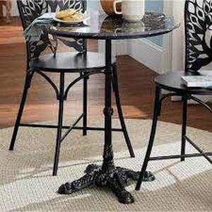 lot 30 image: Noir Faux-Marble Bistro Table