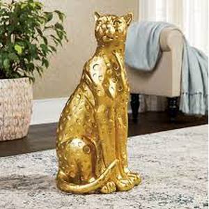 lot 20 image: Regal Leopard Statue