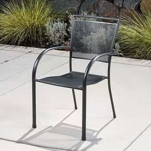 lot 37 image: Set of FOUR  SunVilla Steel Mesh Bistro Chair, Commercial Quality, Charcoal