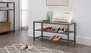 lot 42 image: Trinity Shoe Bench with Wire Shelves