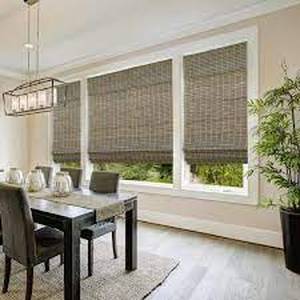 lot 44 image: Home Decorators Collection Modern Farmhouse Cut-to-Size Driftwood Flat-Weave Cordless Light-Filtering Bamboo Shade - 70.5 in. W x 48 in. L