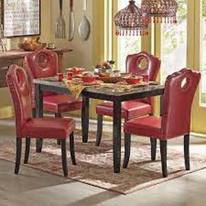 lot 52 image: Nailhead Dining Chair - Red