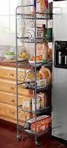 lot 53 image: Scroll 6-Tier Rolling or Standing Shelves