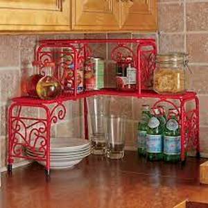 lot 25 image: Scroll Corner Shelf - Red